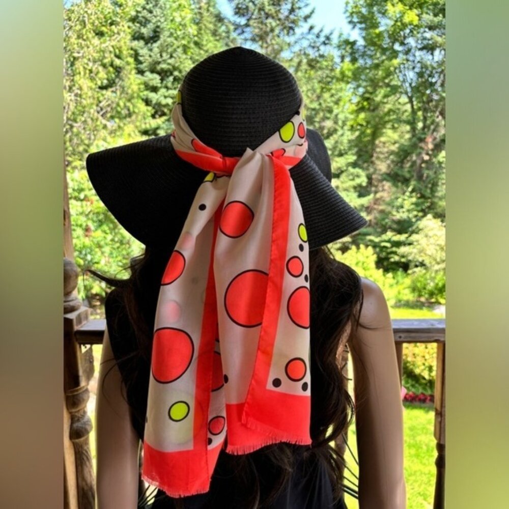 Vintage phsychedelic polka dot head scarf - Picture 6 of 9